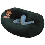 bananair - Giant Bean Bag for Adults and Kids - Ultra Soft & Comfortable, Premium Quality Foam Filling - Removable & Machine Washable Cover - Large & Fluffy Bean Bag (160x90x60 cm, Black)