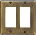 Baldwin Estate 4741.050.CD Square Beveled Edge Double GFCI Wall Plate in Satin Brass, 4.5" x 4.5"