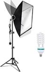 Abeststudio 135W Continuous Lighting Kit 50x70cm Softbox Soft Box Photo Studio 5500K Soft Box Kit -Softboxes + Fully Adjustable Aluminum Alloy Light Stand+135W Photo Studio Light Bulbs