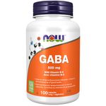 NOW Supplements GABA 500mg with Vitamin B-6 Capsules, 100 Count