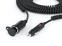 Pwr 12 Ft Extension Cord with Cigarette Lighter Plug Socket Cable 18AWG UL Listed