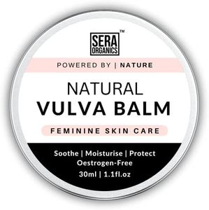 Natural Vulva Moisturiser for Vaginal Dryness - Menopause Support, Oestrogen-Free Vulva Balm, Relieves Irritation, Itching, Chafing, Odour, and Discomfort (30ml) by Sera Organics