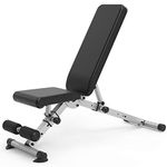 leikefitness Adjustable Weight Bench Foldable Workout Exercise Bench with Automatic Lock for Upright Incline Decline and Flat Full Body Exercise (GM5809(BLACK))