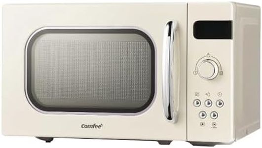 Comfee 800W 240V 50Hz Countertop Microwave Oven with 8 Cooking Setting, 20 Liter Capacity, Cream