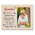 WhatSign Memorial Frame for Loss of Loved One - Wood 4x6 Memorial Picture Frame Sympathy Gifts for Loss of Loved Grandmom Memorial Grandmom Photo Frame