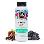 SoCozy Kids Swim 3-in-1 Shampoo, Conditioner & Body Wash - 3-in-1 Combo Pool Shampoo & Conditioner for Swimmers - Salt & Chlorine Removing Activated Charcoal for Toddler & Kids Hair After Swimming