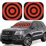 Vector Design Target 2-Piece Windshield Sun Shade Foldable Front Window Sun Visor for Most Cars, Sedan, Trucks, Van.