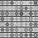 Augshy Mandala Stencils, 56 Pack Mandala Dot Painting Stencils for DIY Rock Art Projects on Wood Furniture Decoration (3.6x3.6 inch)