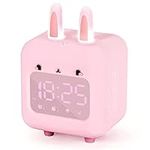 Kids Alarm Clock, Grathia Digital Alarm Clock for Kids Dual Alarm Clock with Night Light, Snooze, Countdown, 8 Ringtones, Customized Ringtone, SD Card Slot, USB, Cute Alarm Clock for Boys Girls