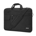 MOSISO Laptop Shoulder Bag Compatible with MacBook Air/Pro,13-13.3 inch Notebook,Compatible with MacBook Pro 14 inch 2023-2021 A2779 M2 A2442 M1,Polyester Flapover Briefcase Sleeve Case, Black