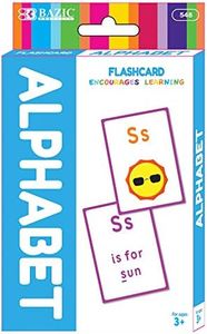 BAZIC Products Alphabet Flash Cards, with Picture ABCs Letters Uppercase Lowercase Flashcards Game (36/Pack), 72-Packs