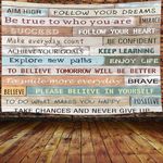 Vintage Wood Grain Inspirational Motivational Tapestry, Inspirational Words Print on Colorful Rustic Wooden Barn Wall Tapestry, Tapestry Wall Hanging for Bedroom Living Room College Dorm, 71X60 IN