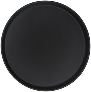 1x Black 45.5cm Round Non-Slip Serving Tray - Large Plastic Kitchen Food Tea Coffee Dinner Table Drinks Party Platter - by Argon Tableware
