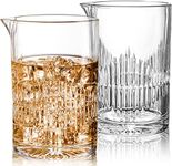 DEAYOU 2-Pack Cocktail Mixing Glass, 25 OZ Bar Mixing Pitcher, Crystal Mixer Glass for Stirring Drinks, Thick Walls, Seamless Glass Shaker with Weighted Bottom for Bartender, Home, Old Fashioned