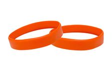 J&R Wristbands Silicone Wristbands 10 Pack Orange 202mm Adult size