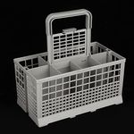 Zerodis Dishwasher Basket, Plastic Cutlery Basket Utensil Organizer 7 Compartments Silverware Organizer Rack Kitchen Silverware Holder with Handle for Dishwashers