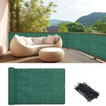 LOVE STORY 3' x 10' Dark Green Balcony Privacy Screen - Apartment Railing Fence Screen, 90% UV Protection and Weather-Resistant, Blockage for Outdoor Backyard, Patio, Pool, Porch,Deck