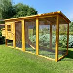 Cocoon 3000XWR Chicken Coop – Compact Wooden Hen House with Covered Run, Opening Roof, Pull-Out Tray, Nest Box & Night-Safe Locking Arm – Ideal for 3–4 Birds