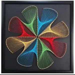 Wizardi String Art DIY Kit - Rainbow Swirl. Geometry Nail Painting F07-M12-2-DHGG29216