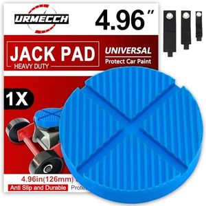 URMECCH Universal Jack Pad Silicone Rubber Car Lift Adapter Pucks Slot Pinch Weld Frame Rail Protector Blue Color with Organizer Straps