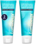 Lumineux Oral Essentials Teeth Whitening Toothpaste 2 PCK | Certified Non Toxic | Sensitivity Free | Fluoride Free | Whiter Teeth in 7 Days | NO Artificial Flavors, SLS Free, Dentist Formulated