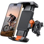Lamicall Bike Phone Holder Bicycle - 【Foldable Clamp】 Motorbike Phone Holder, Universal Motorcycle Handlebar Clamp Mount for iPhone 17 16 15 14 13 Pro Max Mini Air, Samsung S25, All Phones - Orange