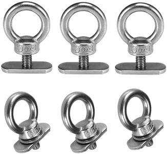 iweener Stainless Steel Kayak Track Mount Tie Down Eyelet Rail for Kayak Canoe Boat Bungee Cord or Ropes 6 Packs