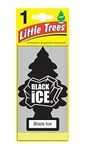 LITTLE TREES Car Air Freshener | Hanging Paper Tree for Home or Car | Black Ice | 1 Pack