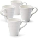 Portmeirion Sophie Conran White Mugs | Set of 4 | 12.5 Ounce Mugs for Coffee, Tea, and Hot Cocoa | Made from Fine Porcelain | Microwave and Dishwasher Safe