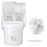 Navaris Children's Hand Casting Kit - Moulding and Plaster Powder Set for 3D Casts - 2 Kids Holding Hands or 1 Adult Hand - Includes 2L Mixing Bucket