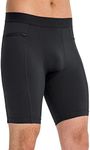 Sillictor Mens Compression Shorts with Phone Pocket Quick Dry High Wicking Cycling Running Underwear Men Tight Sports Shorts Men for Gym Workout,High Wicking Muscle Support 1407 Black M