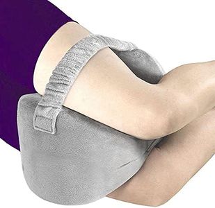 Tektrum Orthopedic Knee Pillow for Sciatica Relief, Back Pain, Leg Pain, Hip pain, Joint Pain, Pregnancy, Spine Alignment - Memory Foam Wedge Contour with Washable Cover and Leg Strap, Grey Color