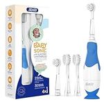 Seago Baby Electric Toothbrush, Children's Power Toothbrushes with 4 Brush Heads and Led Light, 2-Min Timer for Children Aged 6 Months to 4 Years, Penguin Shape Design SG513 (Navy Blue)