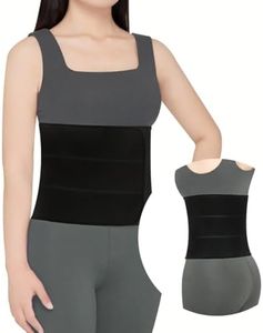 Pauline Abdominal Binder Post Surgery Compression Support | Stomach Wrap Belly Band for Hernia Tummy Tuck | Soft, Latex-free, Breathable - (45" - 60") 3 Panel - 9" Black