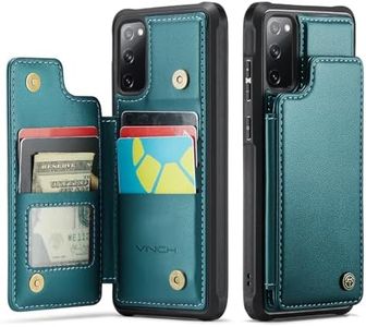 Vinich for Samsung Galaxy S20 FE Wallet Case with Card Holder, RFID Blocking Credit Slots Kickstand Shockproof Phone Cover Fit for Galaxy S20 FE 6.5" Bluish Green
