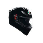 AGV - K1 S E2206, Full-face Motorbike Helmet, ECE, for Men, Racing Style with Spoiler, Air Intakes and Scratch Resistant Visor, 190° Field of View, with Intercom Ready, Black, XX-Large