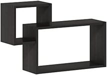 Furinno Rossi Interweave Wall Mount Floating Decorative Shelf, Set of 2, Espresso