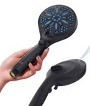 Lokby 10 Settings Water Saving Shower Head - Build-in 2 Power Spray - Shower Head High Pressure for Low Hard Water, Up to 30% Less Water, Nozzles Prevent Build Up, G1/2 Connection, Black