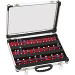 Grizzly H6159 Router Bit Set in Aluminum Case, 35-Piece