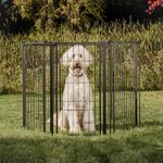 Carlson Pet Products 3-in-1 Extra Tall Weather-Resistant Outdoor 144-Inch Wide Pet Gate, Pen and Fence, Bonus Includes Small Pet Door,Black