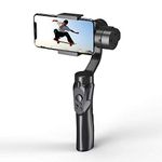 Handheld Gimbal Stabilizer, H4 3-Axis Adjustable Video Stabilizer Compatible with iPhone X 8 7 Plus Samsung Galaxy S10 S9 Huawei & More, Auto Panoramas, Time-Lapse & Smart Tracking Function(Black)