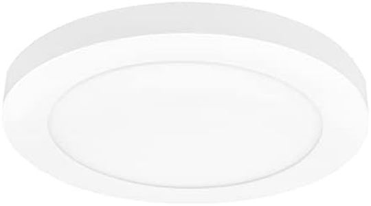 Maxxima 9 in. LED Flush Mount Ceiling Light Fixture - 1500 Lumens, 5 CCT 2700K-5000K, Round Color Selectable Panel Light, Dimmable, Recessed Can or J-Box Install, Suitable for Bathroom or Shower