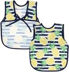 BapronBaby Pineapple Stripes Bapron - No Neck Tie Safer Bib for Baby & Toddler - Soft Waterproof Stain Resistant - Machine Washable - Sz Baby/Toddler 6m-3T