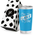 SassyCups On Lake Time Stainless Steel Tumbler with Lid - Vacuum Insulated Travel Mug - Lake House and Cottage Decor - Lake Housewarming - Lake Lovers - Lake Life Gifts - Boat Owner - Cottage