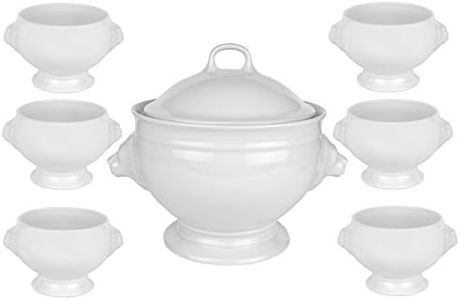 Juego de 8 piezas sopera de León 2,7 L con tapa + 6 cuencos de sopa León 0,5 L