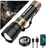 SKYFIRE LED Flashlights High Lumens with Ignition Lens,1500,000lm Super Bright Rechargeable Flashlight,Zoomable,Four Modes,Waterproof Tactical Flash Light for Camping Essentials,Outdoor,Home&Gifts