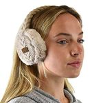 C.C Soft Winter Warm Adjustable Headband Ear Warmer Earmuffs, Beige, One Size