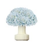 DH EYB 10 pcs Hydrangea Artificial Flowers, Silk Artificial Hydrangea Head with Stem Hydrangea for Bridal Wedding Baby Shower Home Party Decoration (Lake Blue)