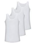 Children’s Vests 100% Cotton Sleeveless Vests Plain Undershirts Slim fit Summer Top Vest Every Day Wear Kids Back to School Boys Girls Vest Shirts White