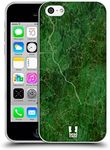 Head Case Designs Green Marble Prints Soft Gel Case and Matching Wallpaper Compatible with Apple iPhone 5c